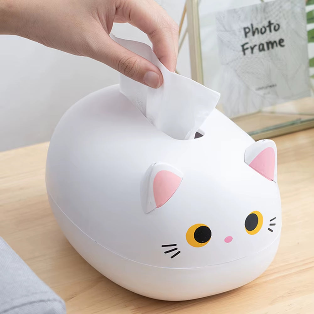 Multi-Functional Cartoon-Themed Tissue Box and Storage Ornament for Home and Dining Room Decor
