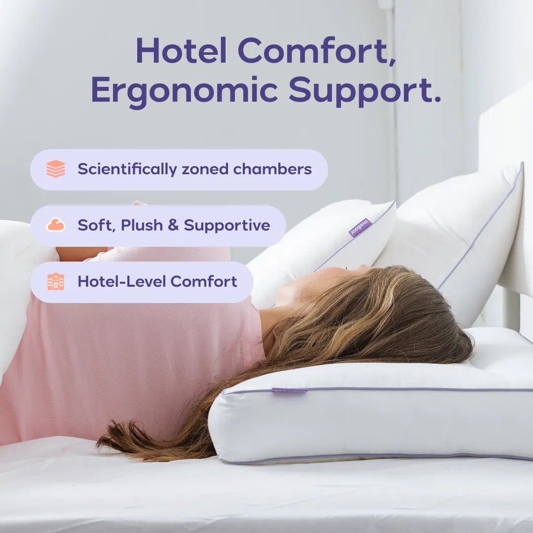 Mellow Sleep Adapt Pillow: Ergonomic Design with 5 Sleep Zones for All Sleep Positions and Luxurious Comfort