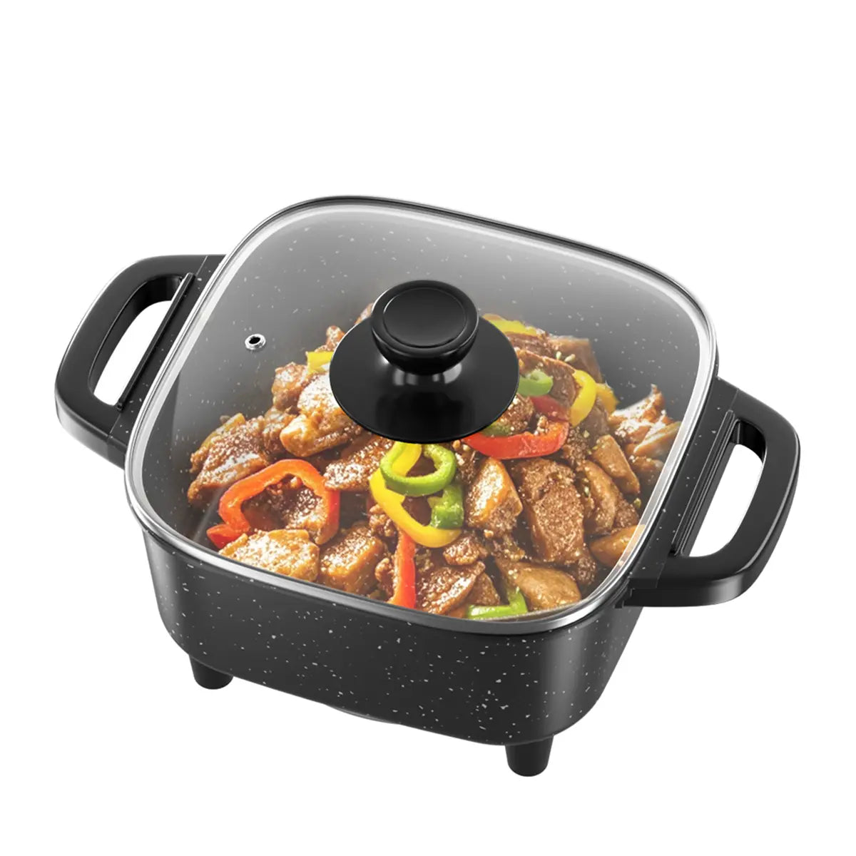 Multifunctional Square Electric Griddle with Nonstick Coating and 5-Level Temperature Control for Versatile Cooking and Easy Cleaning