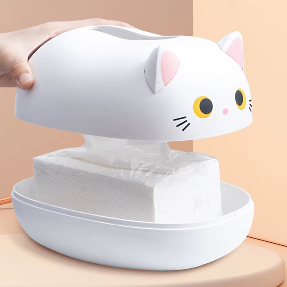 Multi-Functional Cartoon-Themed Tissue Box and Storage Ornament for Home and Dining Room Decor