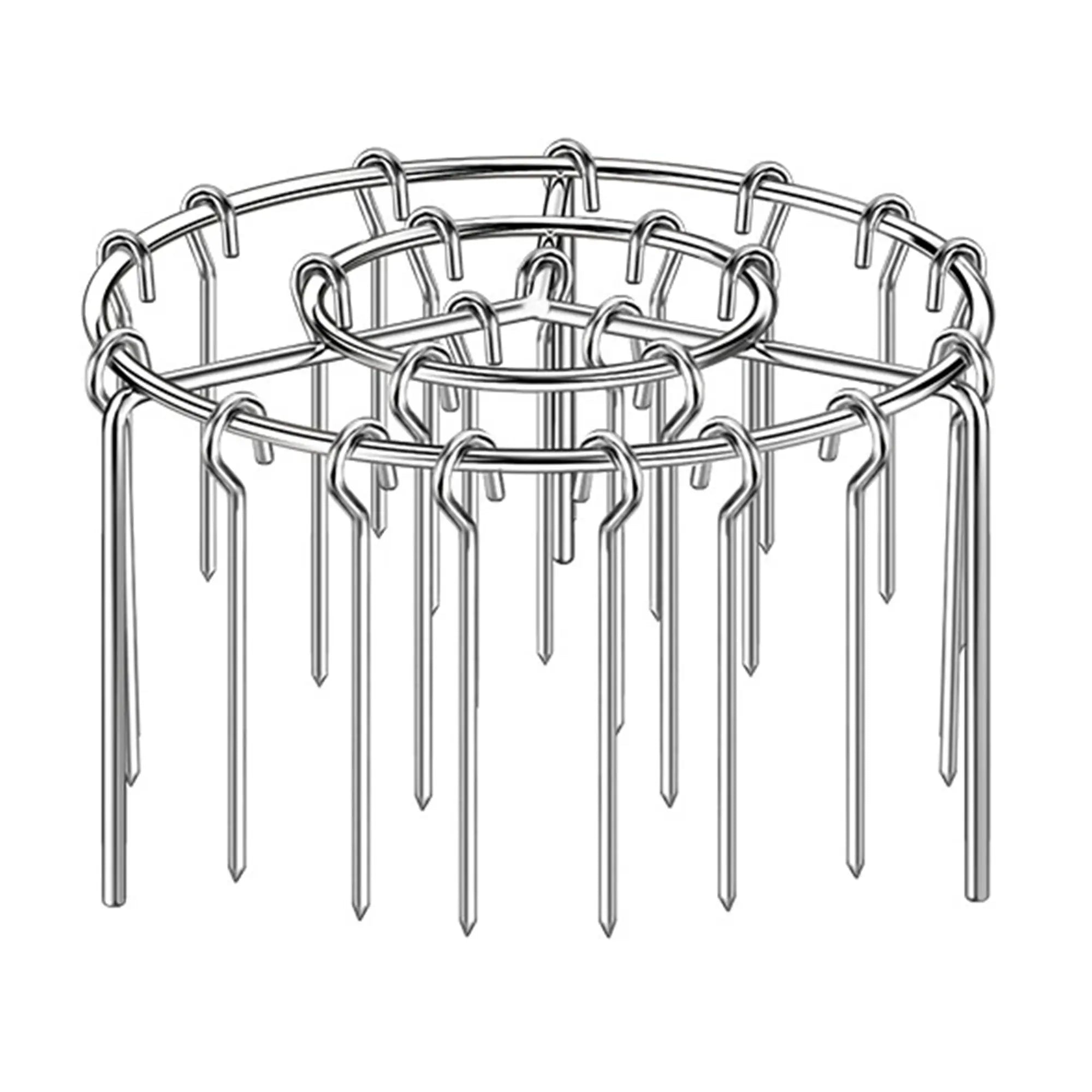 Air Fryer Skewer Rack Set of 2, Round Stainless Steel Grill with Flat Edges