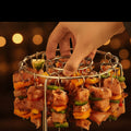 Air Fryer Skewer Rack Set of 2, Round Stainless Steel Grill with Flat Edges
