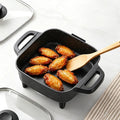 Multifunctional Square Electric Griddle with Nonstick Coating and 5-Level Temperature Control for Versatile Cooking and Easy Cleaning